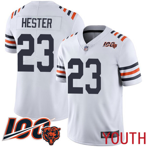 Chicago Bears Limited White Youth Devin Hester Jersey NFL Football #23 100th Season